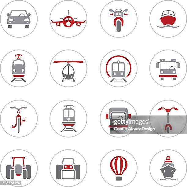 transportation icons - coach bus stock illustrations