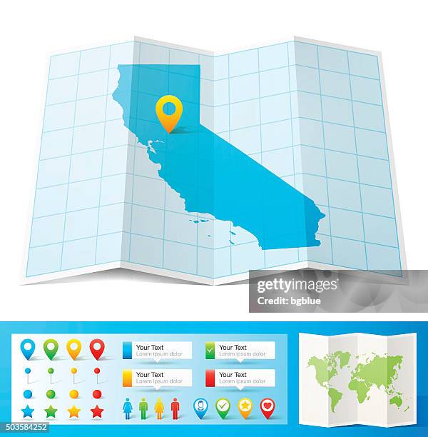 California Graphical Map 190 California Map Infographic High Res Illustrations - Getty Images