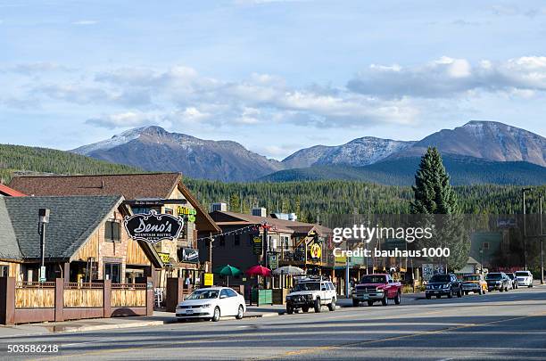 main street of winter park, colorado - colorado springs stock pictures, royalty-free photos & images