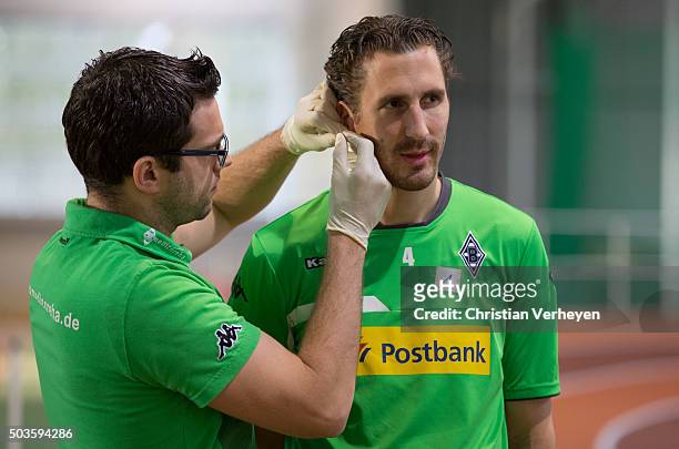 Roel Brouwers of Borussia Moenchengladbach during the lactate test of Borussia Moenchengladbach at Esprit Arena on January 06, 2016 in Duesseldorf,...