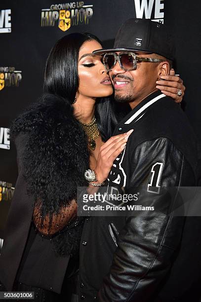 Joseline Hernandez and Stevie J attend the ATL Premiere of WE Tv's "Growing Up Hip Hop">> at SCADshow on January 5, 2016 in Atlanta, Georgia.