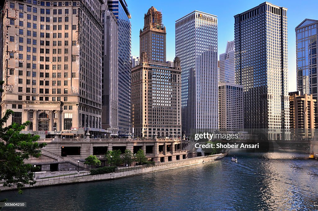 View of Chicago high-rise buildings