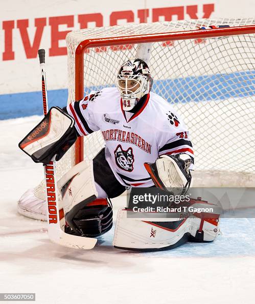 Yanu Alexandra Ruck Ryan Ruck of the Northeastern Huskies makes a save against the... News ...