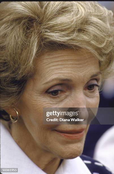 Nancy Reagan visiting crew aboard USS America.