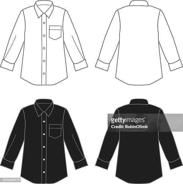 dress shirts - collar stock illustrations