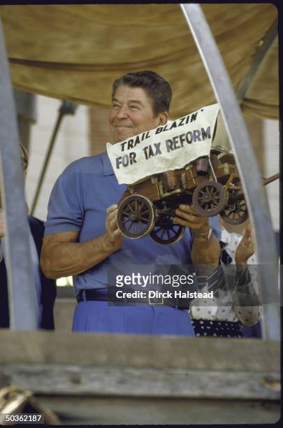 President Ronald W. Reagan campaigning for his proposed Tax Reform.