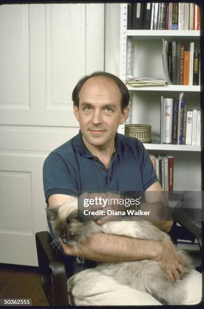 Charles Murray, author of Losing Ground, with his Himalayan cat Tucker.