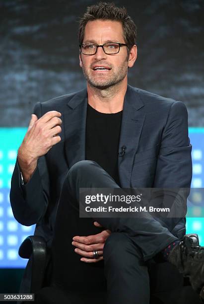 Actor Peter Hermann speaks onstage during the TV LAND - Younger panel as part of the Viacom portion of This is Cable 2016 Television Critics...