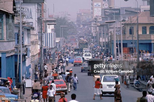 Busy street scene.