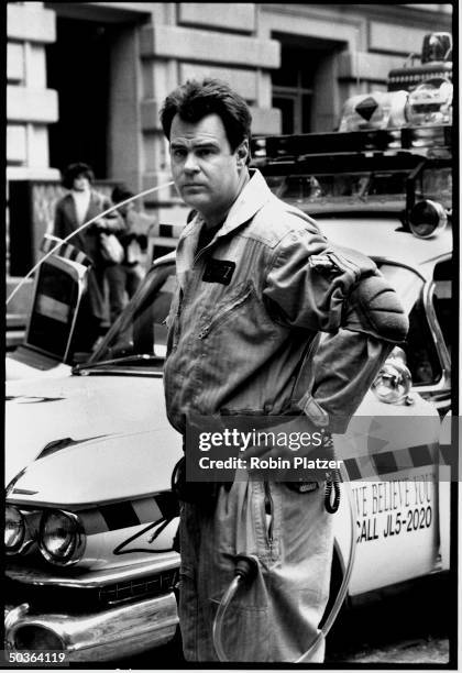 Actor Dan Aykroyd while working on the film Ghostbusters II .