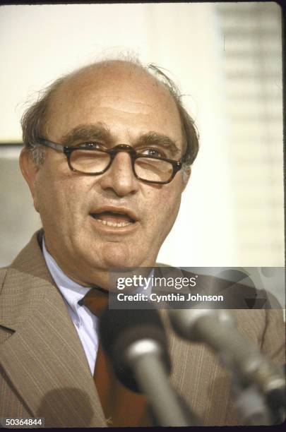 Norman Dorsen, American Civil Liberties Union National Board president, speaking at a press conference regarding the nomination of Robert H. Bork to...