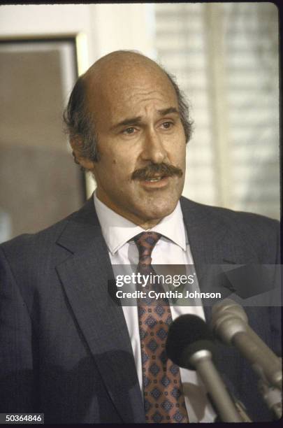 American Civil Liberties Union Exec. Dir. Ira Glasser speaking at a press conference regarding the nomination of Robert H. Bork to the Supreme Court.