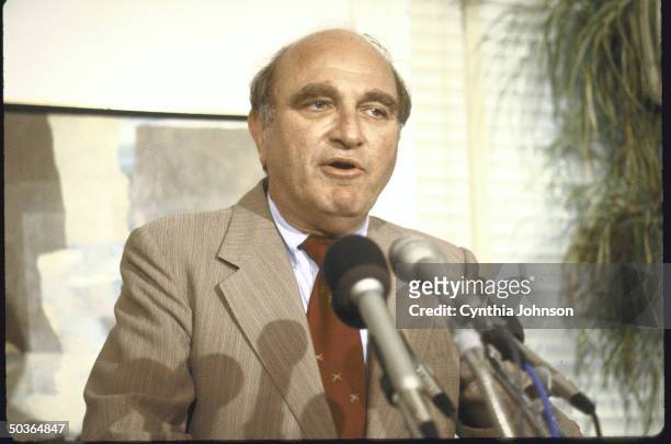 Norman Dorsen, American Civil Liberties Union National Board president, speaking at a press conference regarding the nomination of Robert H. Bork to...