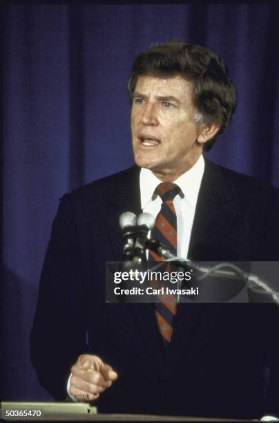 Sen., D-Colo./Pres. Cand. Gary W. Hart, announcing his withdrawal from Dem. Pres. Primary race after the Donna Rice scandal at news conference.