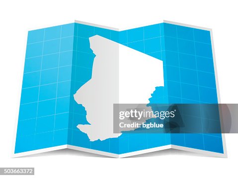 Chad Map folded, isolated on white Background Chad Map folded, isolated on white Background
