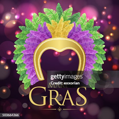 Ostrich feather mardi gras Royalty Free Vector Image