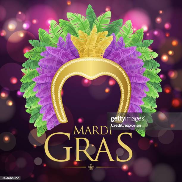 mardi gras headpiece - school fete stock illustrations