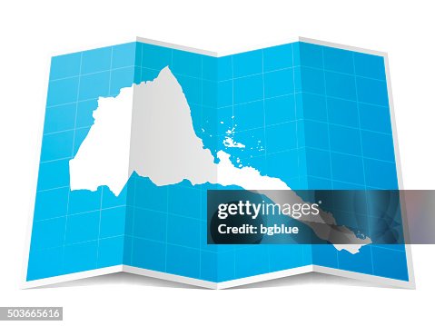 Eritrea Map folded, isolated on white Background Eritrea Map folded, isolated on white Background