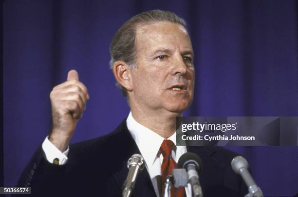 Treasury Secy. James A. Baker III, during presentation of FYI 1988 Budget at Gov't. Printing Office.