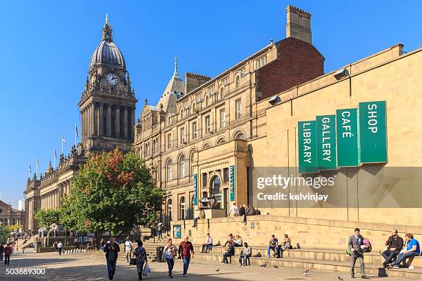 leeds art gallery and town hall - leeds town stock pictures, royalty-free photos & images