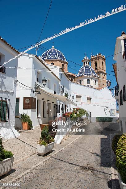 old town of altea, alicante, costa blanca, spain - altea spain stock pictures, royalty-free photos & images