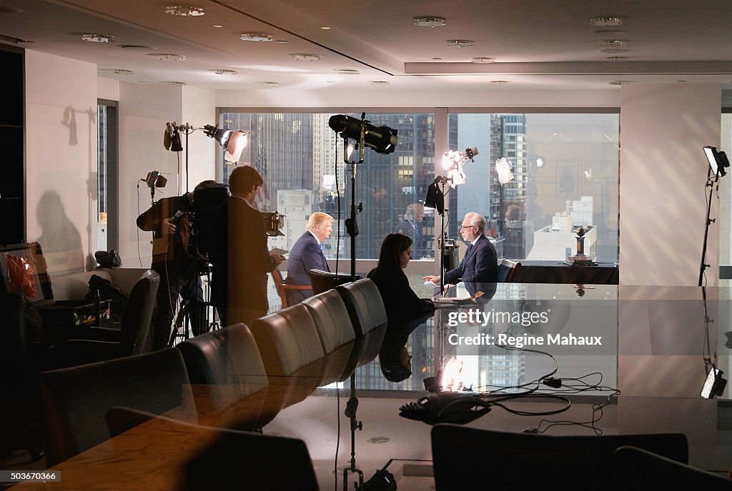 Presidential Candidate Donald Trump Interviewed By Wolf Blitzer For CNN