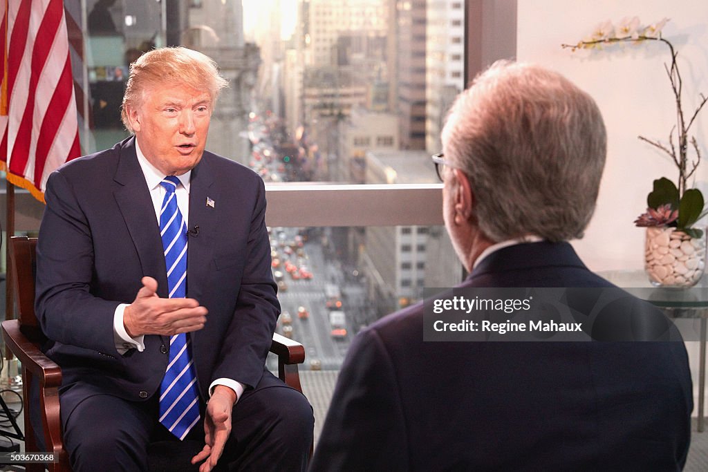 Presidential Candidate Donald Trump Interviewed By Wolf Blitzer For CNN