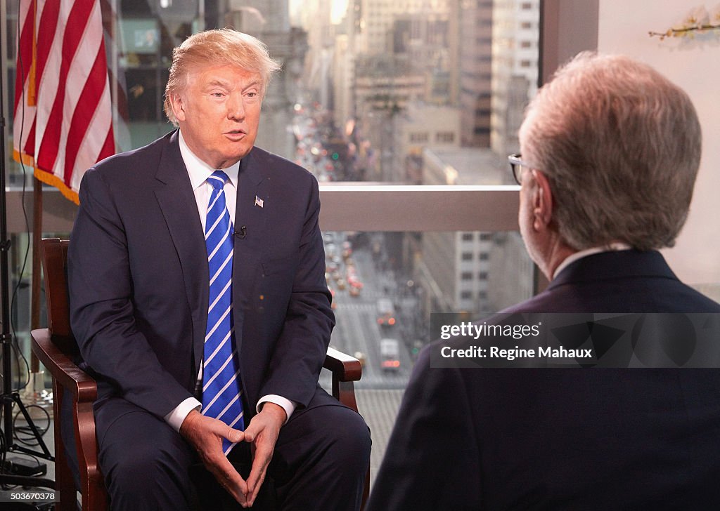 Presidential Candidate Donald Trump Interviewed By Wolf Blitzer For CNN