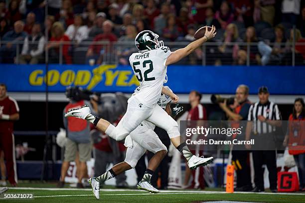 Cotton Bowl: Michigan State Taybor Pepper in action vs Alabama during College Football Playoff Semifinal at AT&T Stadium. Arlington, TX CREDIT:...