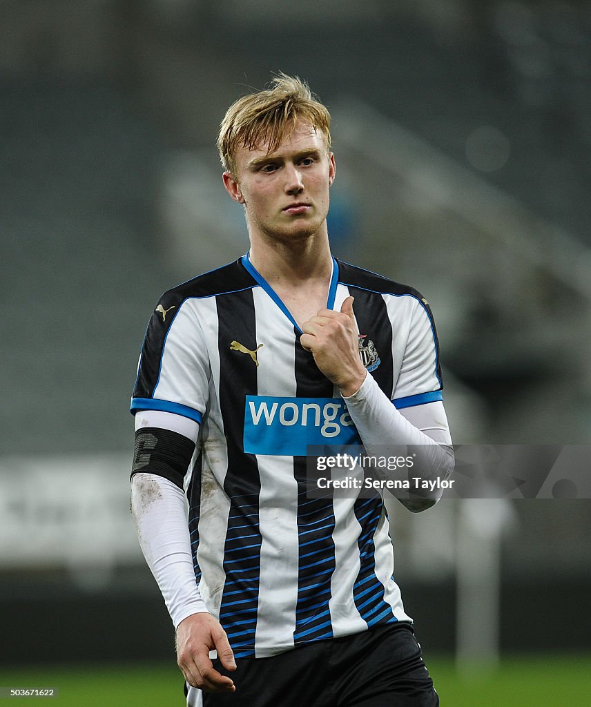 Ben Pollock Shell Ben Pollock of Newcastle walks off the pitch after being defeated ...