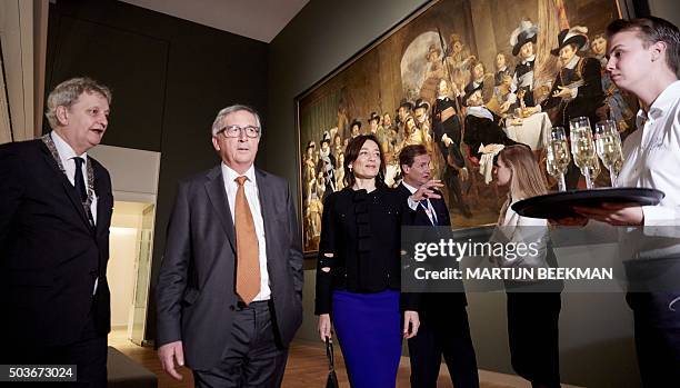 European Commission President Jean-Claude Juncker together with mayor Eberhard van der Laan at the Hermitage in Amsterdam, on January 6 a day before...