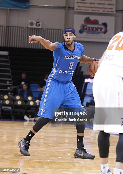 Santa Cruz Toure' Murry of the Texas Legends dribbles the ball against the Westchester Knicks during the 2016 NBA D-League Showcase presented by...