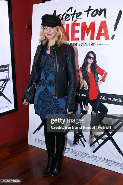 Actress of the movie Helene de Fougerolles attends the "Arrete Ton Cinema !" Paris Premiere at Publicis Champs Elysees on January 6, 2016 in Paris,...