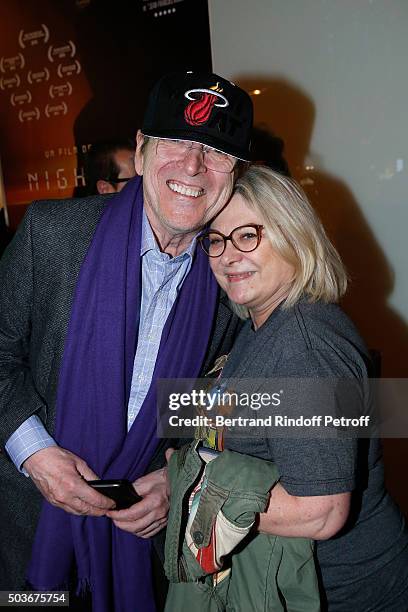 Director Jean-Marie Poire and actress of the movie Josiane Balasko attend the "Arrete Ton Cinema !" Paris Premiere at Publicis Champs Elysees on...