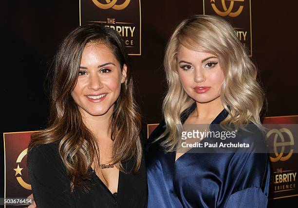 Personality Electra Formosa and Actress Debby Ryan attend the Celebrity Experience at The Hilton Universal Hotel on January 6, 2016 in Los Angeles,...