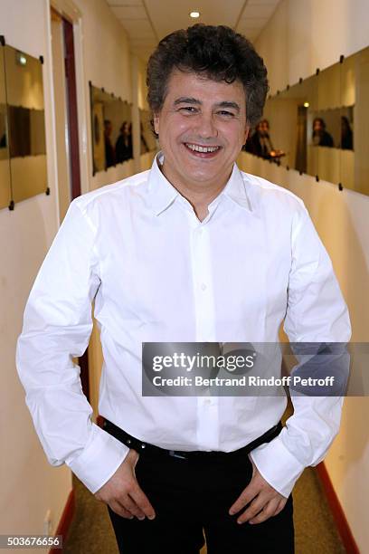 Doctor Patrick Pelloux presents his book "Je suis un athee complique" during the 'Vivement Dimanche' French TV Show at Pavillon Gabriel on January 6,...