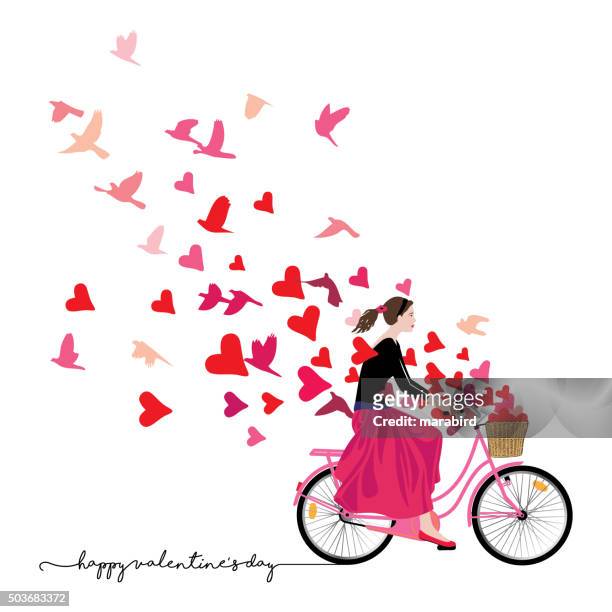 girl 自転車に乗って自由に新鮮さを送信 - 女の子点のイラスト素材／クリップアート素材／マンガ素材／アイコン素材