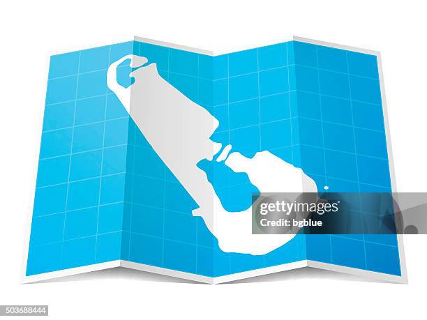 tuvalu map folded, isolated on white background - folded map flat stock illustrations