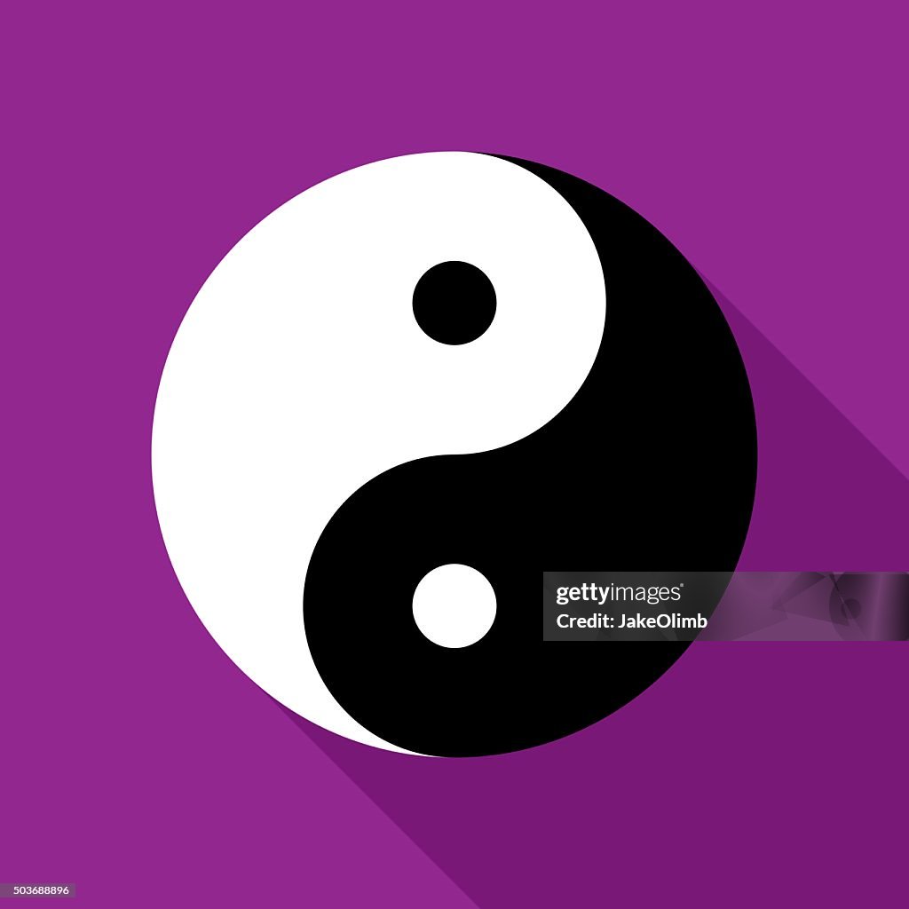 Yin and Yang Icon Flat