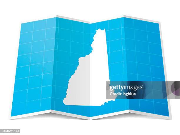 ilustraciones, imágenes clip art, dibujos animados e iconos de stock de new hampshire mapas plegados, aislado sobre fondo blanco - manchester new hampshire