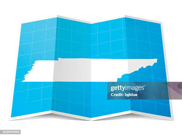 tennessee map folded, isolated on white background - memphis patterns stock illustrations