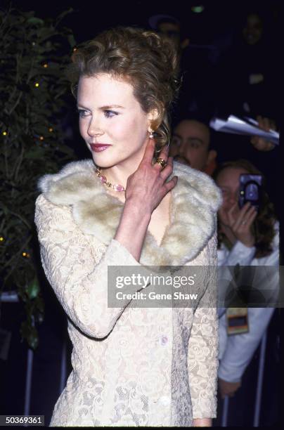 Actress Nicole Kidman at the film premiere of Jerry Maguire.