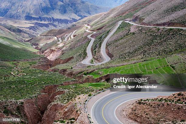 ruta 52 or road 52, cuesta de lipán - carga stockfoto's en -beelden