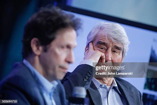 Tim Blake Nelson and Sam Waterston of "Anesthesia" attend AOL Build speaker series at AOL Studios In New York on January 6, 2016 in New York City.