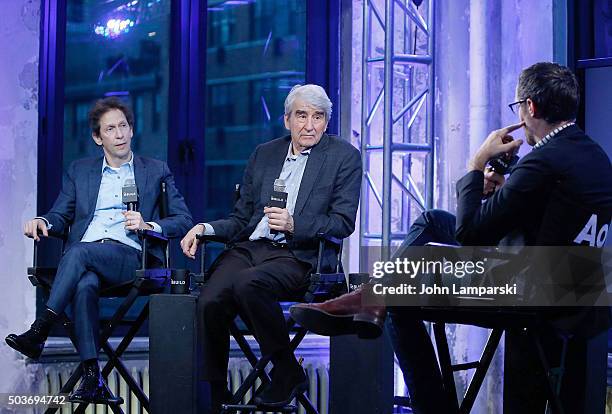 Tim Blake Nelson and Sam Waterston of "Anesthesia" attend AOL Build speaker series at AOL Studios In New York on January 6, 2016 in New York City.