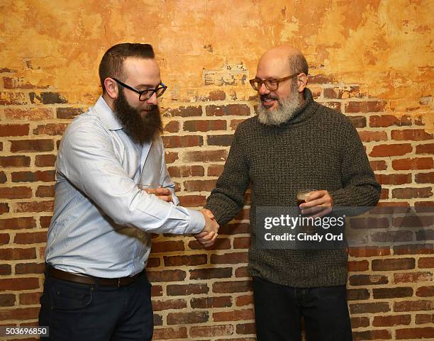 Comedian, actor David Cross from Todd Margaret poses greets guests during an Evening Of Pub Quiz Trivia hosted by Entertainment Weekly & IFC at The...
