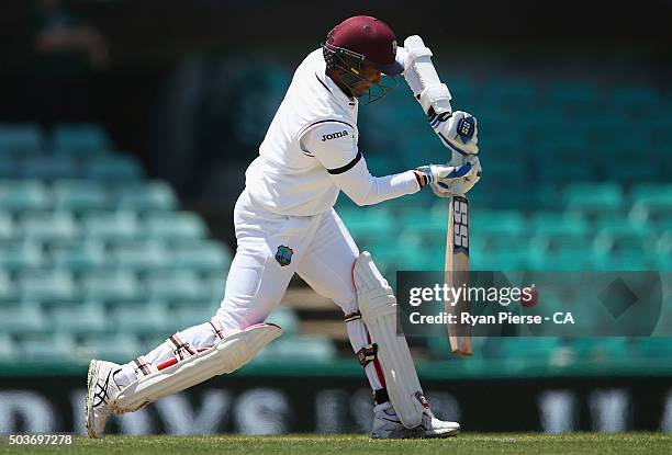 Denesh Ramdin of West Indies bats during day five of the third Test match between Australia and the West Indies at Sydney Cricket Ground on January...