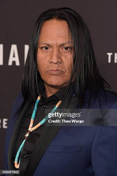 Actor Arthur RedCloud attends "The Revenant" New York special screening on January 6, 2016 in New York City.