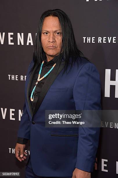 Actor Arthur RedCloud attends "The Revenant" New York special screening on January 6, 2016 in New York City.