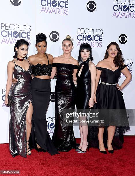 Actresses-singers Vanessa Hudgens, Keke Palmer, Julianne Hough, Carly Rae Jepsen, and Kether Donohue attend the People's Choice Awards 2016 at...